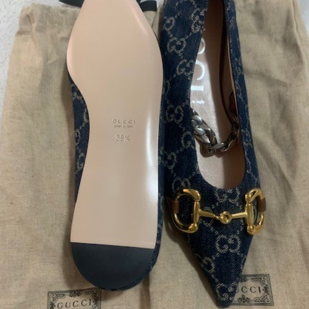 (WMNS) Gucci Horsebit Ballet Flat 'Blue' 39 1/2 - Picture 2 of 3